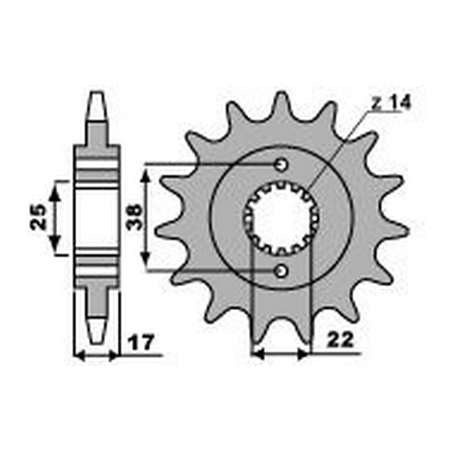 PBR Piñon para cadena 520 47002152