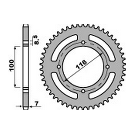 PBR Corona plato trasmision de acero 428 476046750