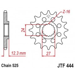 Gear  444 de acero con 16 dientes