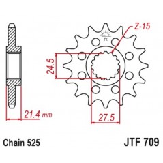 Gear  709 de acero con 16 dientes