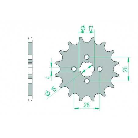 AFAM Piñón acero estándar 20104 420 1074468005