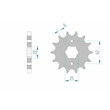 AFAM Piñón acero estándar 20400 530 1074827002