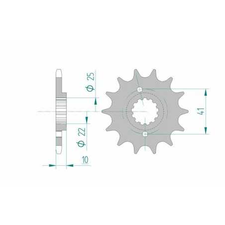 AFAM Piñón acero estándar 20509 520 1074972002
