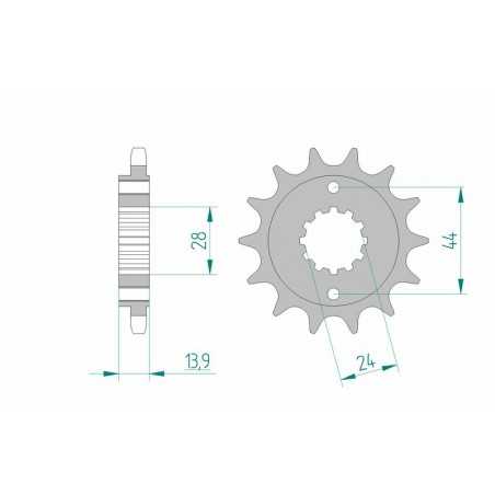 AFAM Piñón acero estándar 20606 525 1075103002