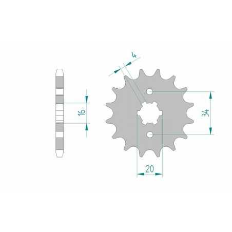 AFAM Piñón acero estándar 21200 428 1075257002