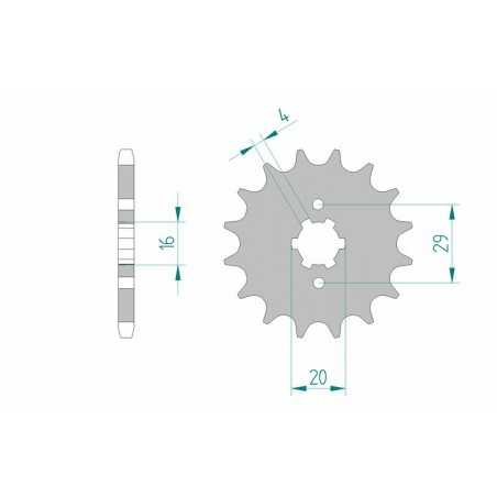 AFAM Piñón acero estándar 21207 428 1075314002