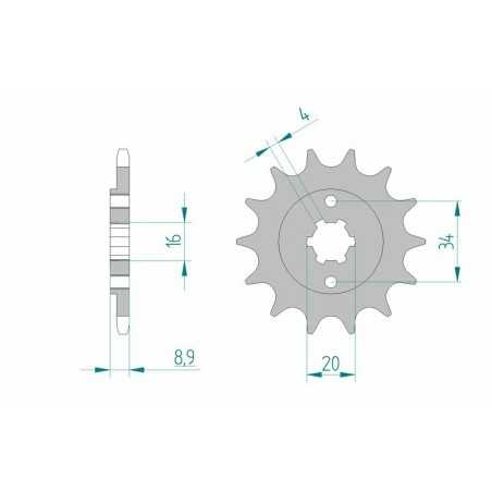 AFAM Piñón acero estándar 21300 520 1075336002