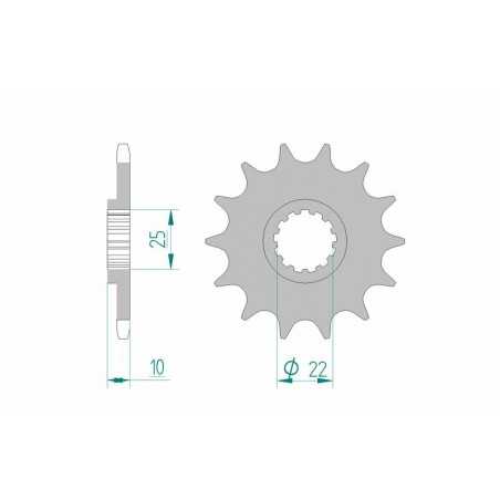 AFAM Piñón acero estándar 21510 520 1075501002