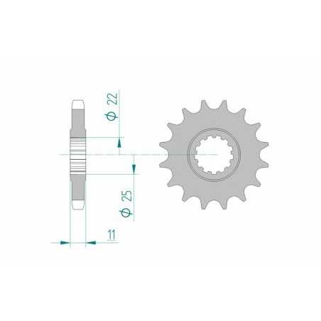 AFAM Piñón acero estándar 21602 530 1075568002