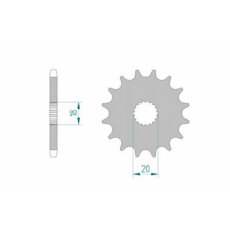 AFAM Piñón acero estándar 22200 428 1075766002