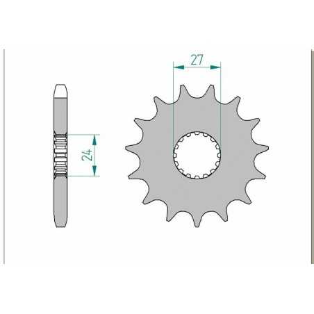 AFAM Piñón acero estándar 22900 530 1076098002