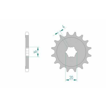 AFAM Piñón acero estándar 24100 428 1076131002
