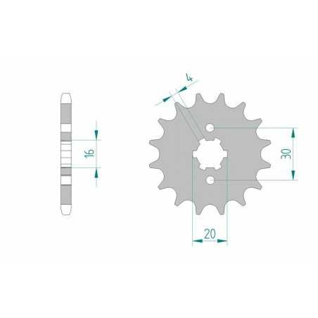 AFAM Piñón acero estándar 24200 428 1076153002