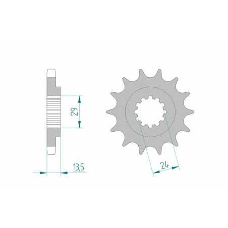 AFAM Piñón acero estándar 24900 530 1076519002
