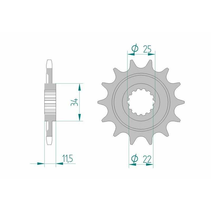 AFAM Standard steel pinion 43400 520 1076854002