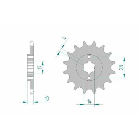 AFAM Piñón acero estándar 49100 420 1076899002