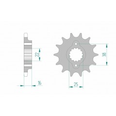 AFAM Piñón acero estándar 52608 525 1076995002