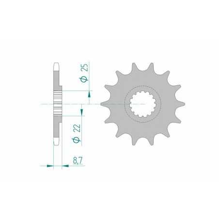 AFAM Piñón acero estándar 73301 520 1077138001