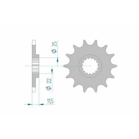 AFAM Piñón acero estándar 73303 520 1077141004