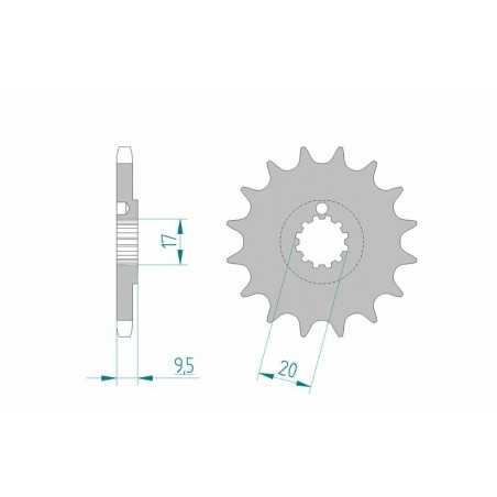 AFAM Piñón acero estándar 94202 428 1077169003
