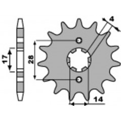 PBR front steel sprocket STANDARD 2107 - 420 1077569003