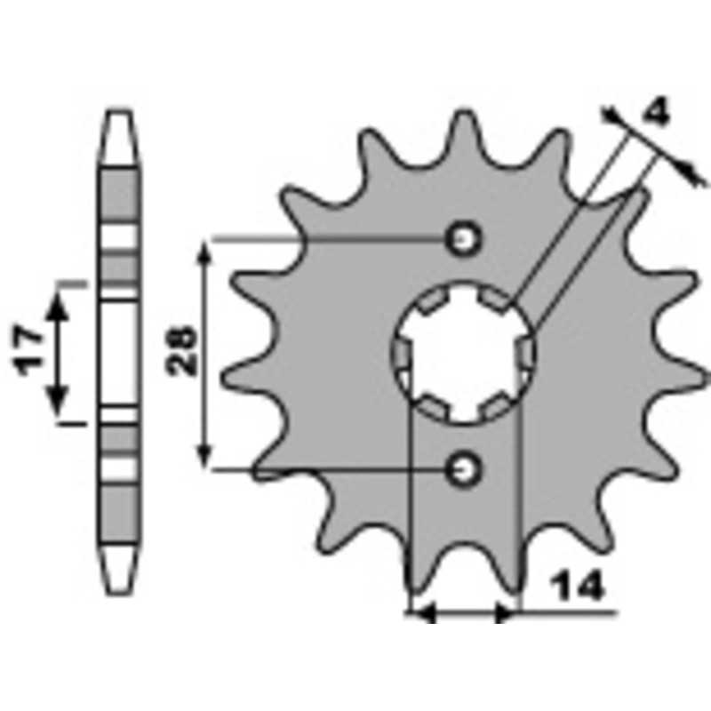 PBR front steel sprocket STANDARD 2107 - 420 1077569003