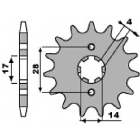 PBR Piñón acero delantero STANDARD 2107 - 420 1077569003