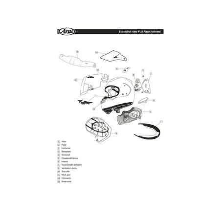 ARAI Front ventilation for model helmet RENEGADE-V QV-2 8004413001VAR