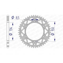 AFAM Ultralight self-cleaning aluminum crown 17206 - 520 1074600004