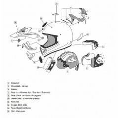 ARAI Chin ventilation for model helmet MX-V 8004104VAR