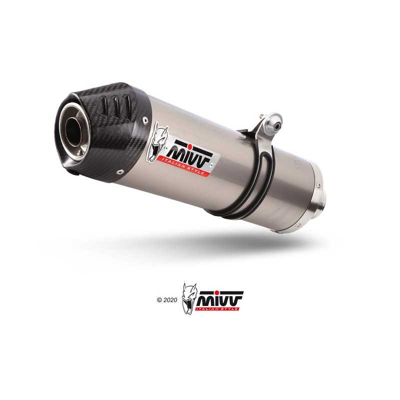 MIVV Motorcycle exhaust position STANDARD SPORT SLIP-ON OVAL TITANIUM WITH CARBON CAP Y.064.L4C
