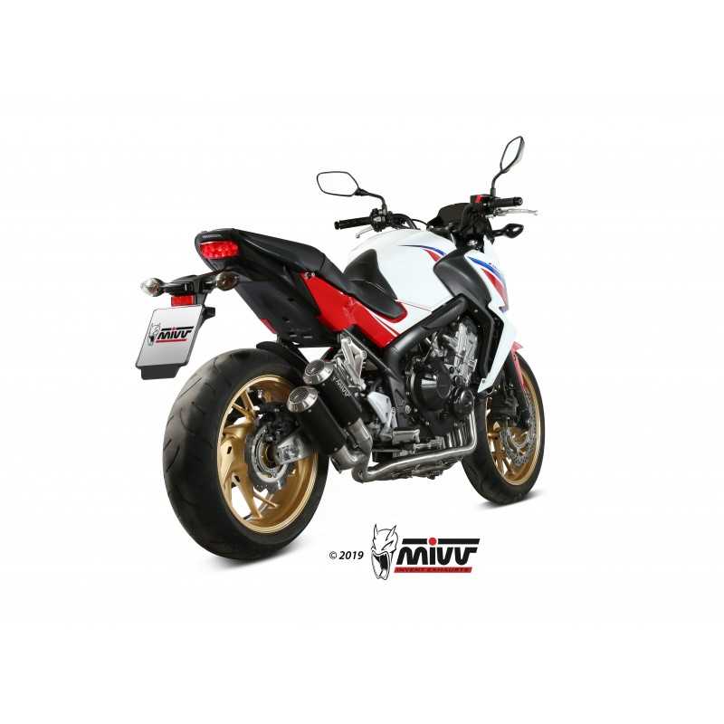MIVV Escape moto completo posicion STANDARD SPORT FULL SYSTEM 4X2X1 GPPRO BLACK INOX H.055.LXBP