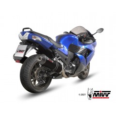 MIVV Motorcycle exhaust position STANDARD SPORT 2 SLIP-ON OVAL BLACK WITH CARBON CAP K.027.LVC