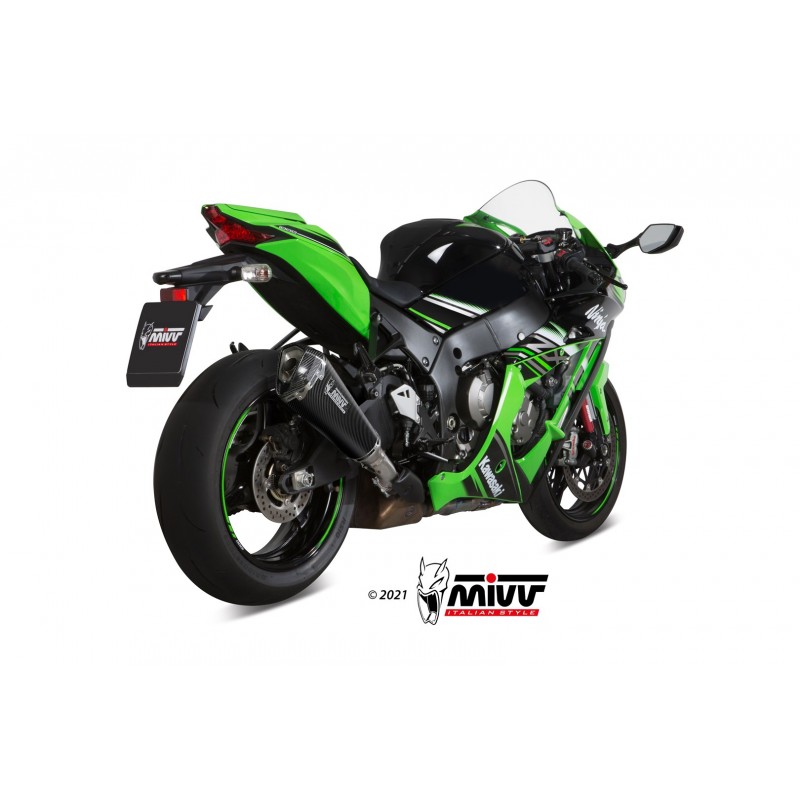 MIVV Escape moto posicion STANDARD SPORT SLIP-ON SUONO BLACK WITH CARBON CAP K.042.L9