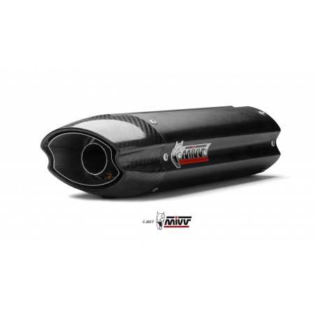 MIVV Motorcycle exhaust position under tail - seat / SOTTOCODA/UNDERSEAT SPORT SLIP-ON SUONO BLACK WITH CARBON CAP UH.037.L9