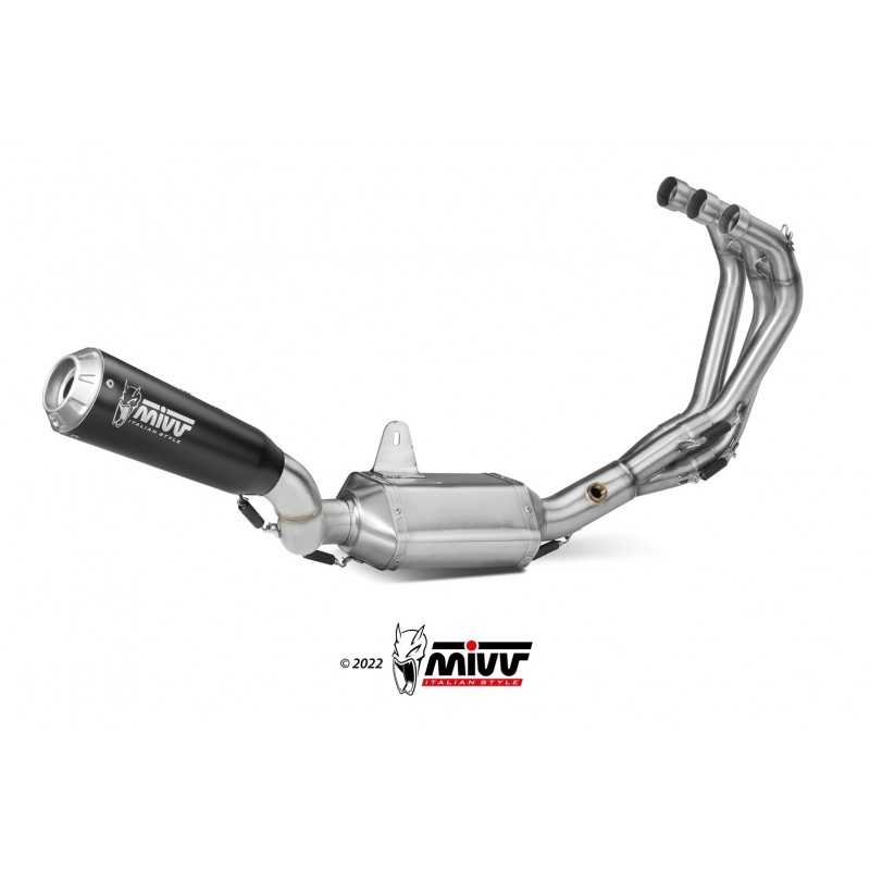 MIVV Escape moto completo posicion STANDARD SPORT FULL SYSTEM 3X1 X-M1 BLACK INOX Y.060.LC4B