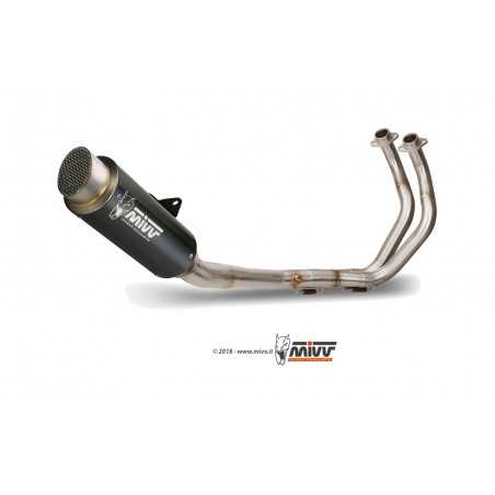 MIVV Escape moto completo posicion alto / HIGH UP SPORT FULL SYSTEM 2X1 GP BLACK INOX Y.045.LXB