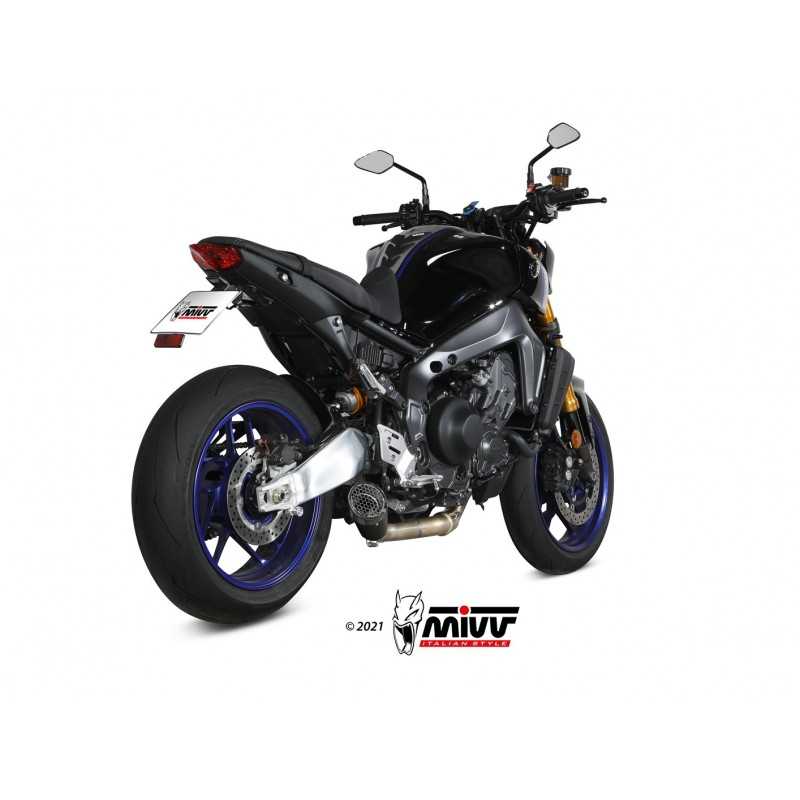MIVV Complete motorcycle exhaust high position / HIGH UP SPORT FULL SYSTEM 3X1 DELTA RACE CARBON Y.066.LDRC