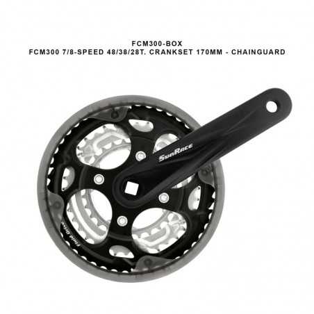 SUN RACE Chainring kit + chain guard FCM600 42/32/22T 170 MM 7-8V 4710944250589