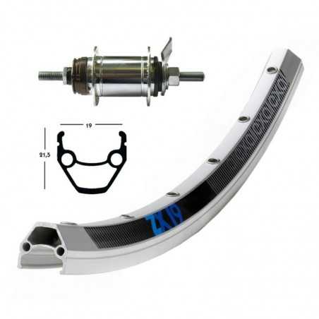 EXAL Rueda trasera 36 agujeros buje dinamo 28x1.75 WINORA ZX 19 SHIMANO DH 3N80 QR 109 MM (622-19) 703299