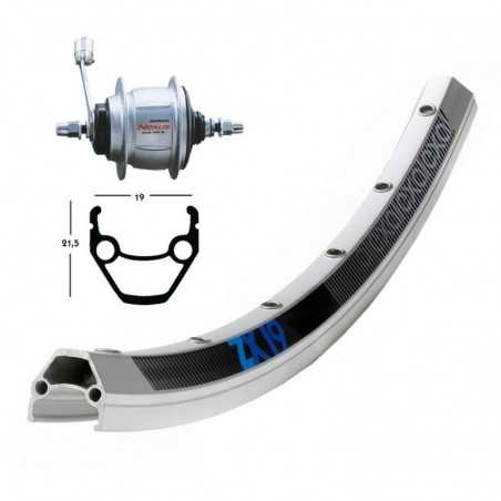 EXAL Rear wheel 36 holes coaster brake 28x1.75 WINORA ZX 19 SH SG-8C20 135 MM 8V PL MATE(622-19) 703295