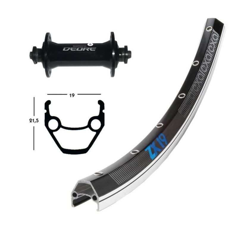 EXAL Rueda delantera 36 agujeros 26x1.75 WINORA ZX 19 SHIMANO DEORE 510 QR 100 MM (559-19) 703458