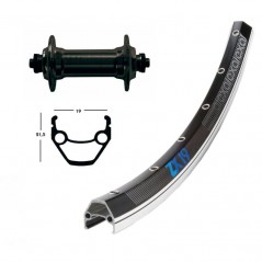 EXAL Rueda delantera 36 agujeros 28x1.75 WINORA ZX 19 QR 100 MM (622-19) 703400