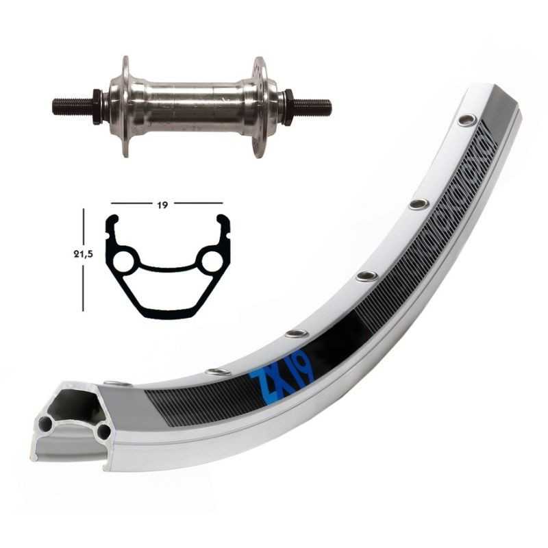 EXAL Rueda delantera 36 agujeros eje macizo con tuerca 28x1.75 WINORA ZX 19 100 MM (622-19) 703407