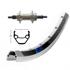 EXAL Rear wheel 36 holes solid axle with nut 28x1.75 WINORA ZX 19 100 MM 6/7V (622-19) 703408