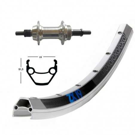 EXAL Rueda trasera 36 agujeros eje macizo con tuerca 28x1.75 WINORA ZX 19 100 MM 6/7V (622-19) 703408