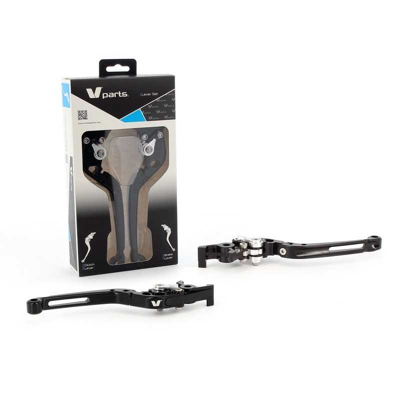 V PARTS Juego manetas freno/embrague articuladas con tornillos y adaptador 177 MM CNC 1066991