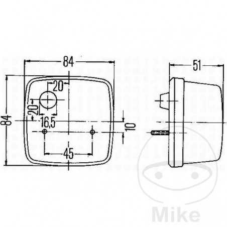 HELLA Tail light with brake light 102.84.48