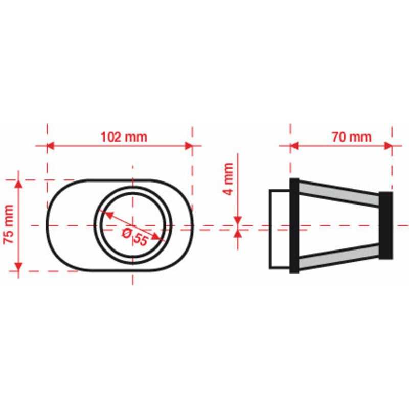 BMC Filtro de aire cónico desplazado a derecha Ø55 MM - FBPF55-70R 1098121