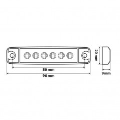 LAMPA Luz de galibo 6 LED 12/24 V LAM97009